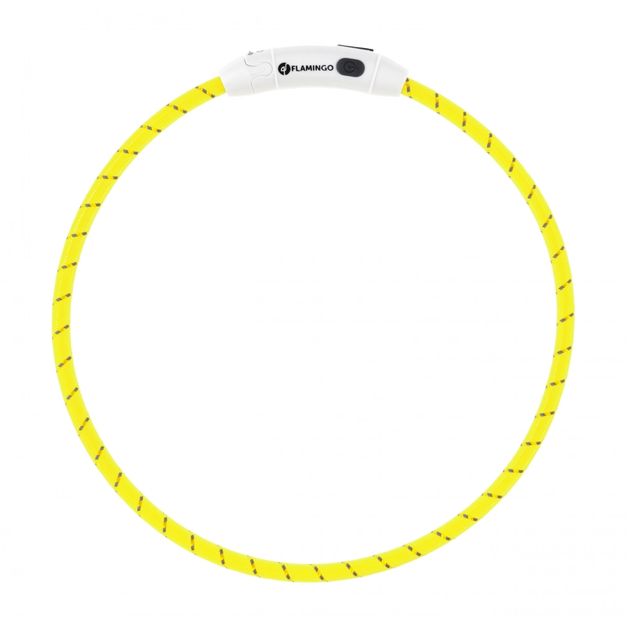 Obroża led dla psa Flamingo Leora żółta 1/4