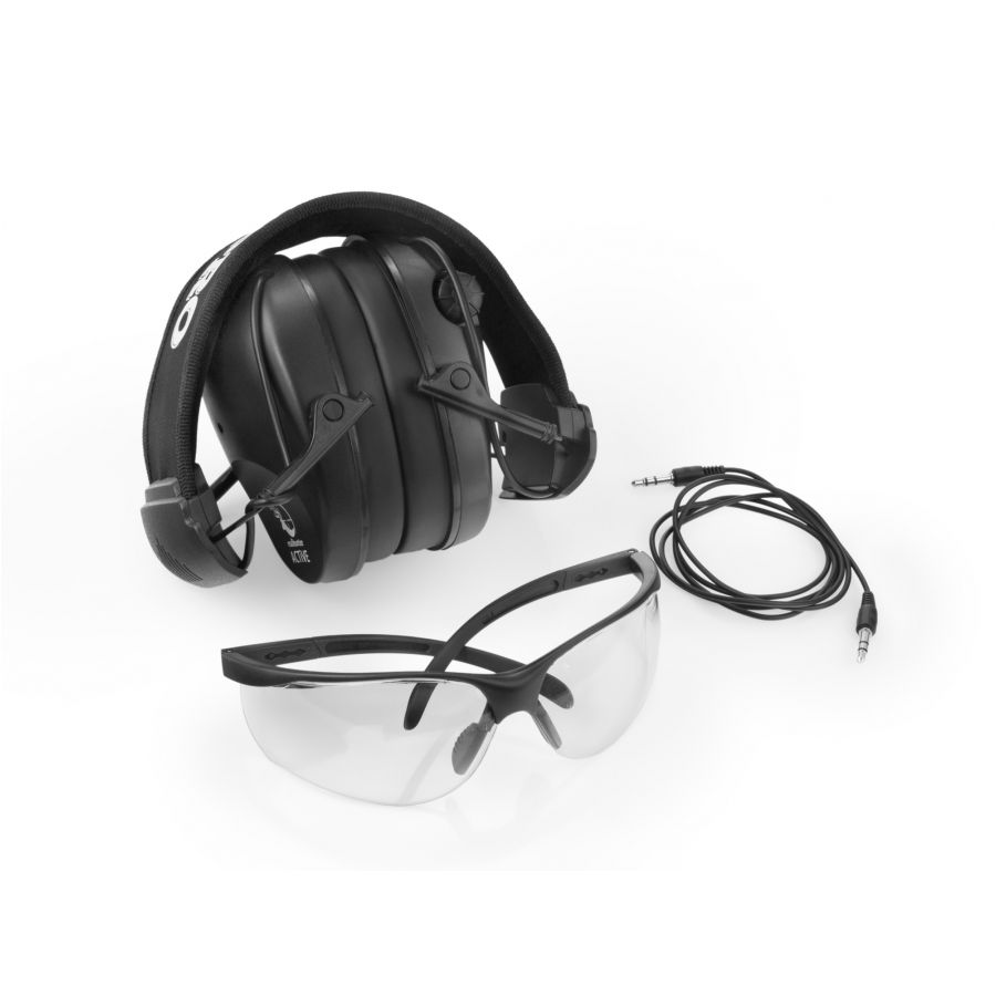 Ochronniki słuchu aktywne RealHunter Active PRO czarne + okulary 3/9