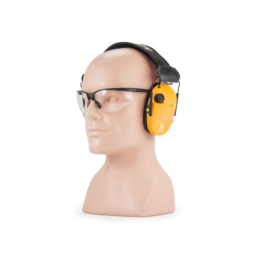 Ochronniki słuchu aktywne RealHunter Active PRO pomara. + okulary 4/9