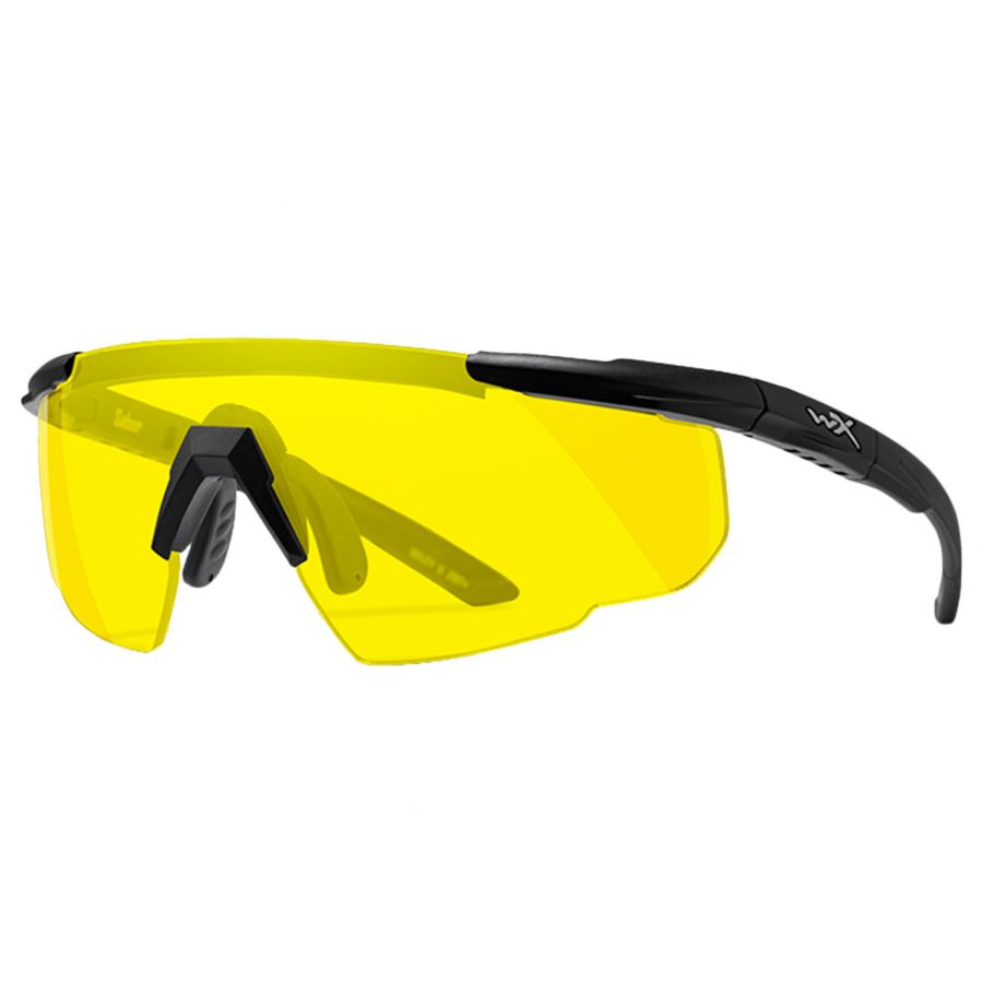 Okulary taktyczne Wiley X Saber Advanced 300 pale yellow, czarne oprawki 3/6
