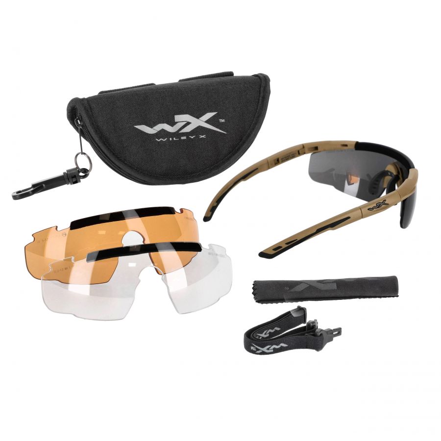 Okulary taktyczne Wiley X Saber Advanced 308T smoke / clear / rust, jasnobrązowe oprawki 4/4