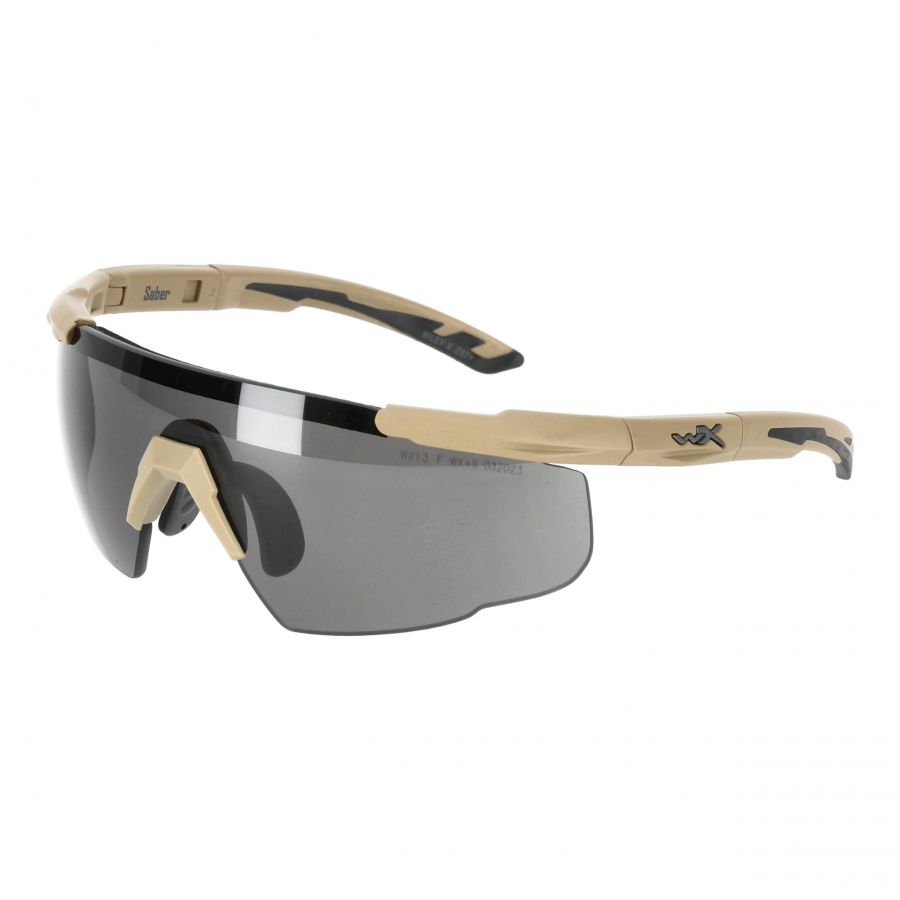 Okulary taktyczne Wiley X Saber Advanced 308T smoke / clear / rust, jasnobrązowe oprawki 1/4