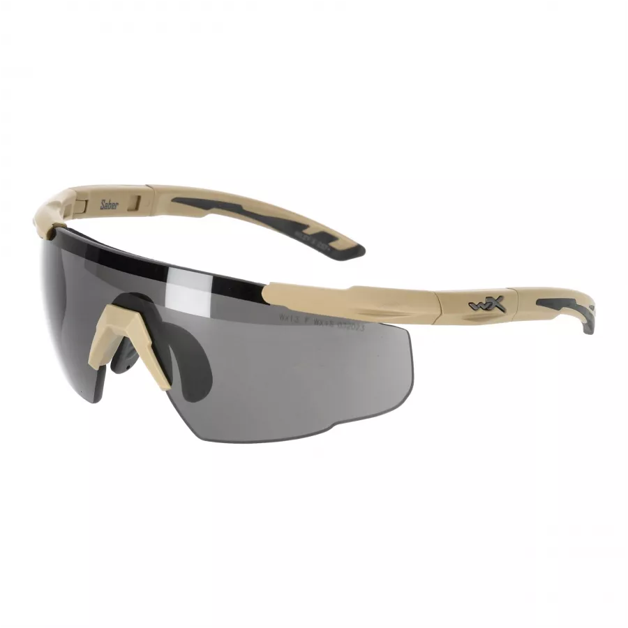 Okulary taktyczne Wiley X Saber Advanced 308T smoke / clear / rust, jasnobrązowe oprawki 1/4