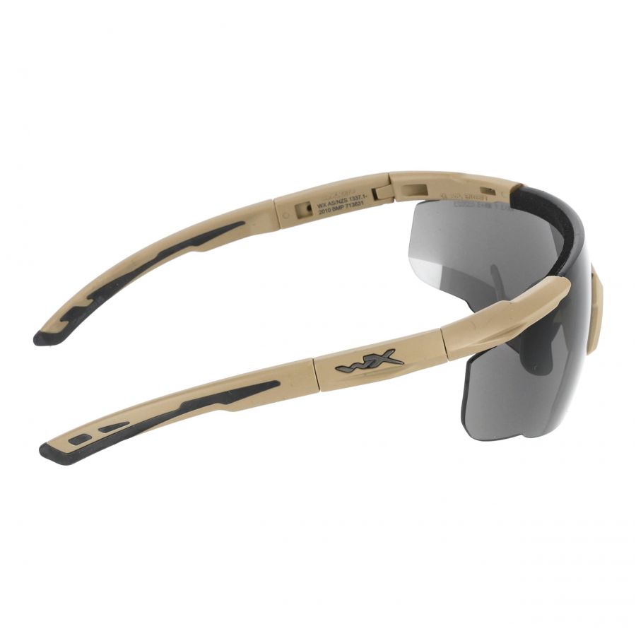 Okulary taktyczne Wiley X Saber Advanced 308T smoke / clear / rust, jasnobrązowe oprawki 3/4