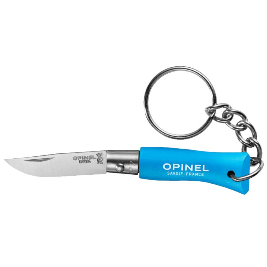 Opinel Colorama 02 inox grab blue keychain knife 1/1