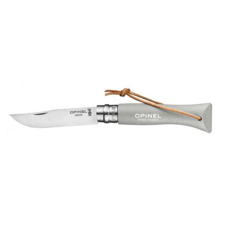 Opinel Colorama 06 inox gray knife with thong 1/4