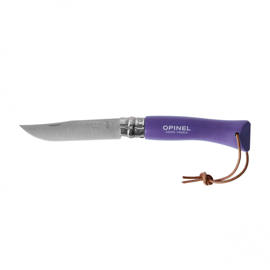 Opinel Colorama 06 inox purple knife with thong 1/5