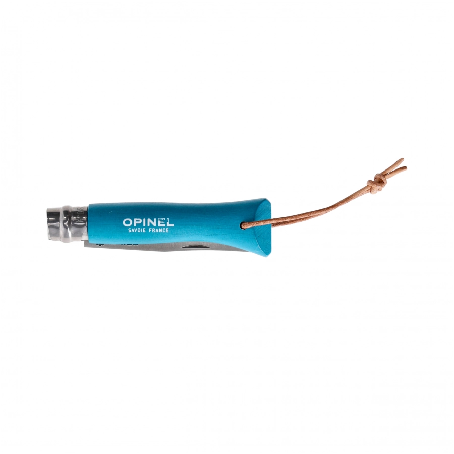 Opinel Colorama 06 inox turquoise knife with thong 4/5