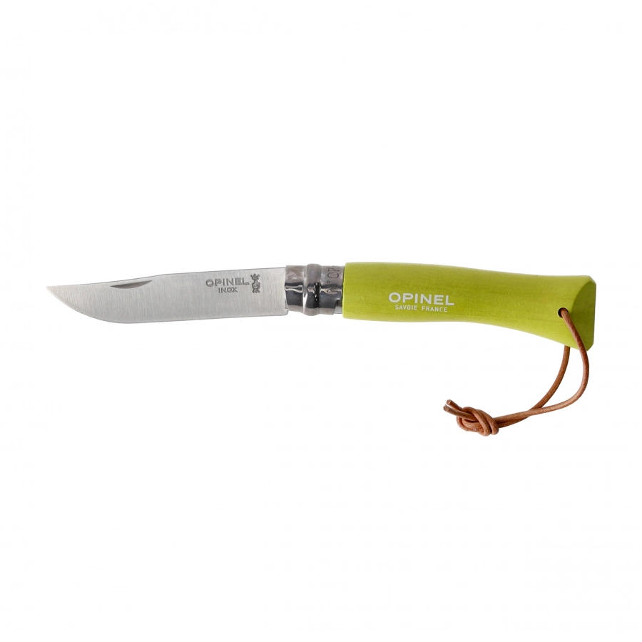 Opinel Colorama 07 inox j.green knife with thong 1/5