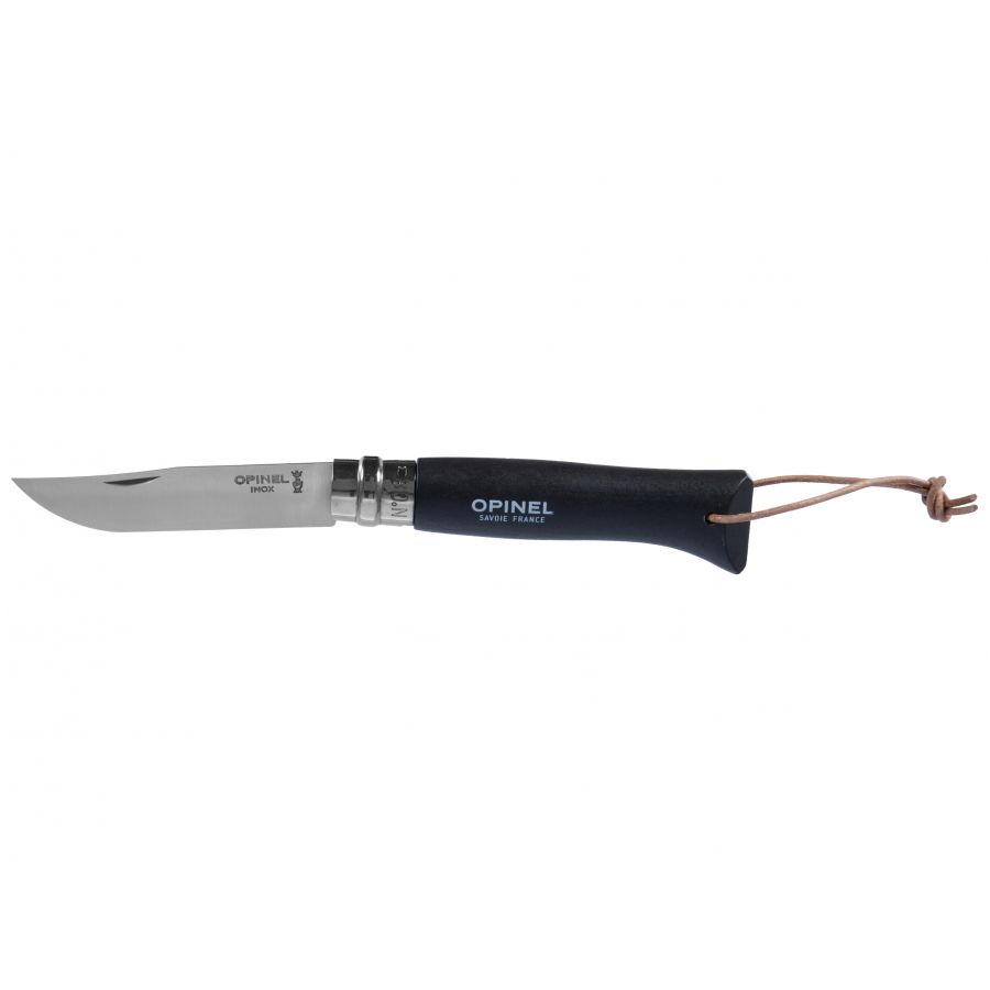 Opinel Colorama 08 inox grab brown knife with thong 1/5