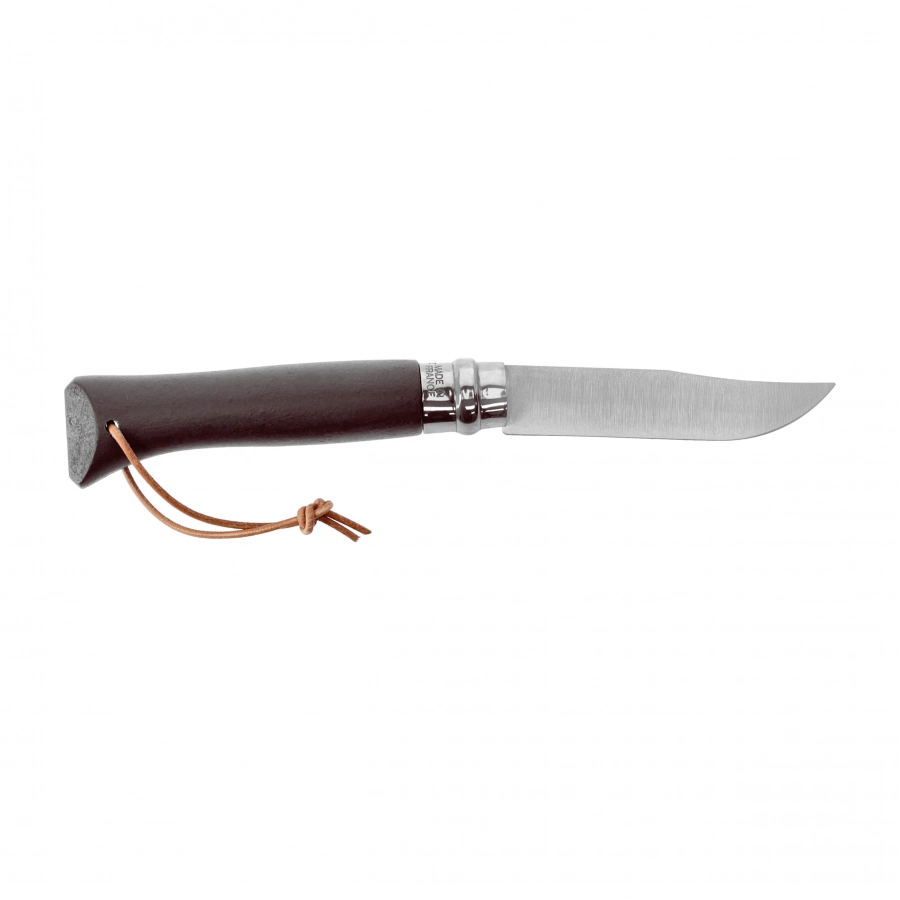 Opinel Colorama 08 inox grab brown knife with thong 2/5