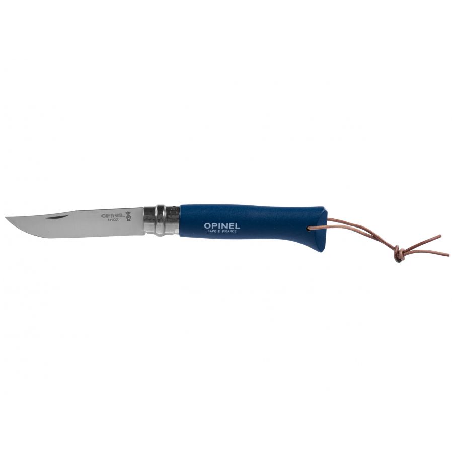Opinel Colorama 08 inox grab garnet knife with thong 1/5