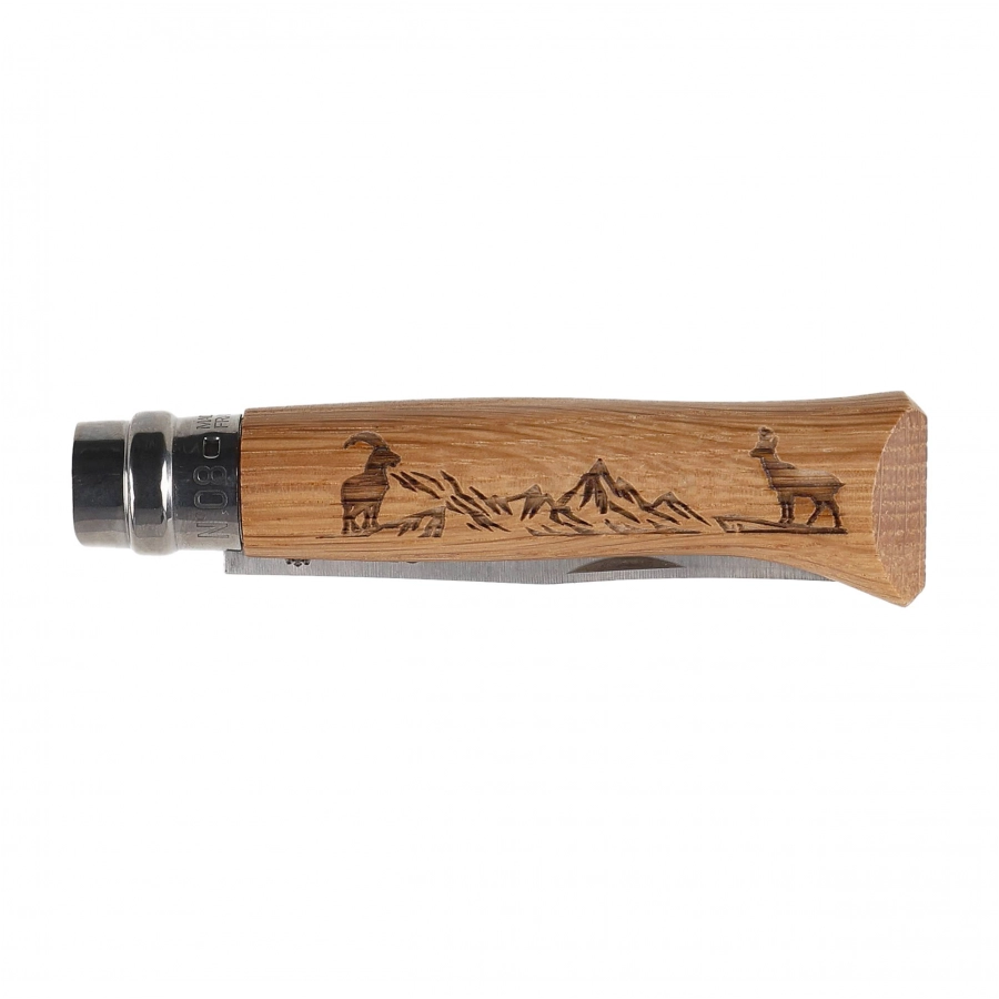 Opinel knife 8 inox oak Animal series - chamois 4/5