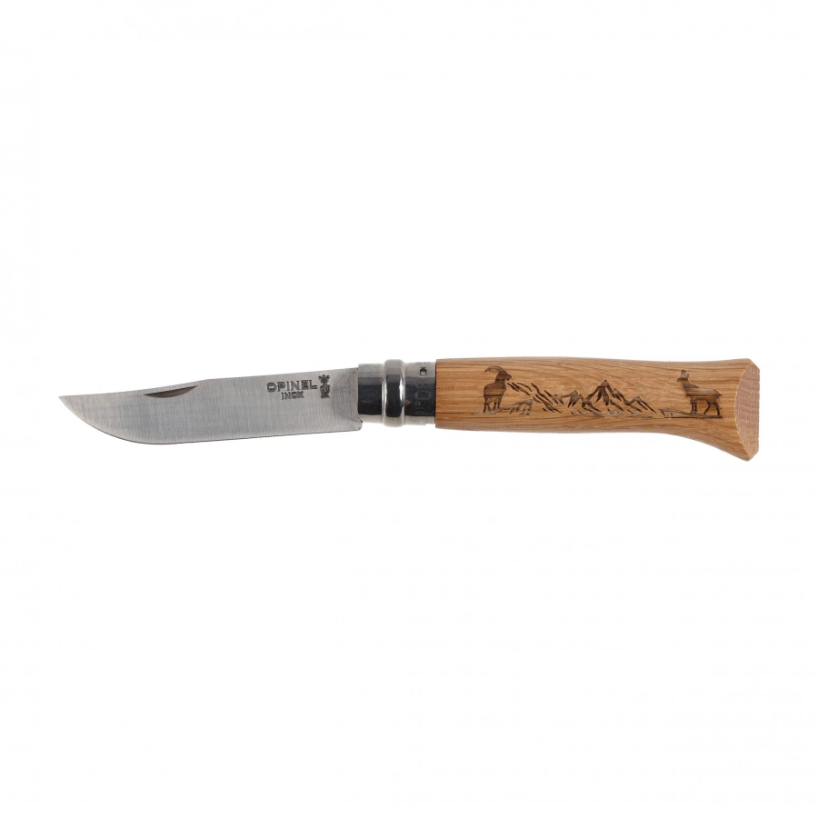 Opinel knife 8 inox oak Animal series - chamois 1/5