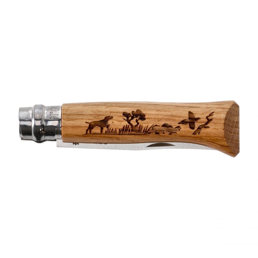 Opinel knife 8 inox oak Animal series - dog 4/5