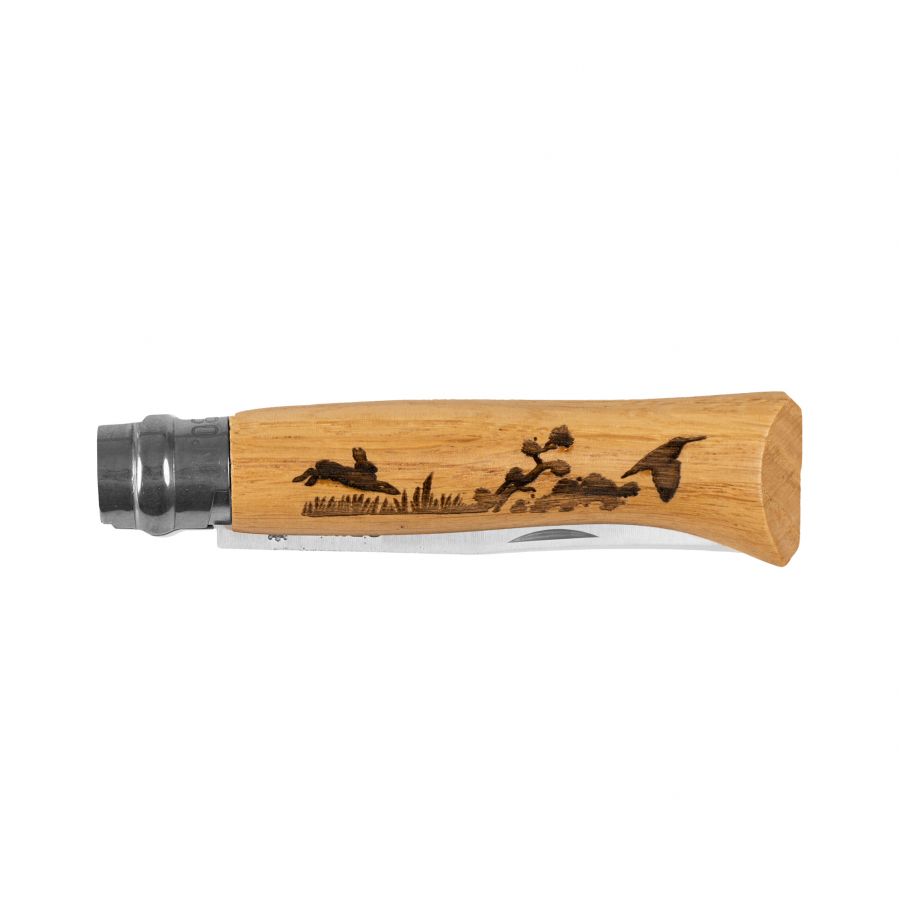 Opinel knife 8 inox oak Animal series - hare 3/3