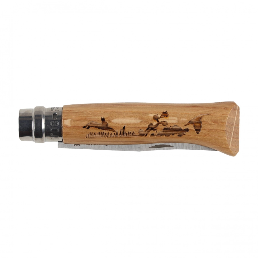 Opinel knife 8 inox oak Animal series - hare 4/5