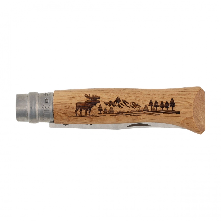 Opinel knife 8 inox oak Animal series - moose 4/5