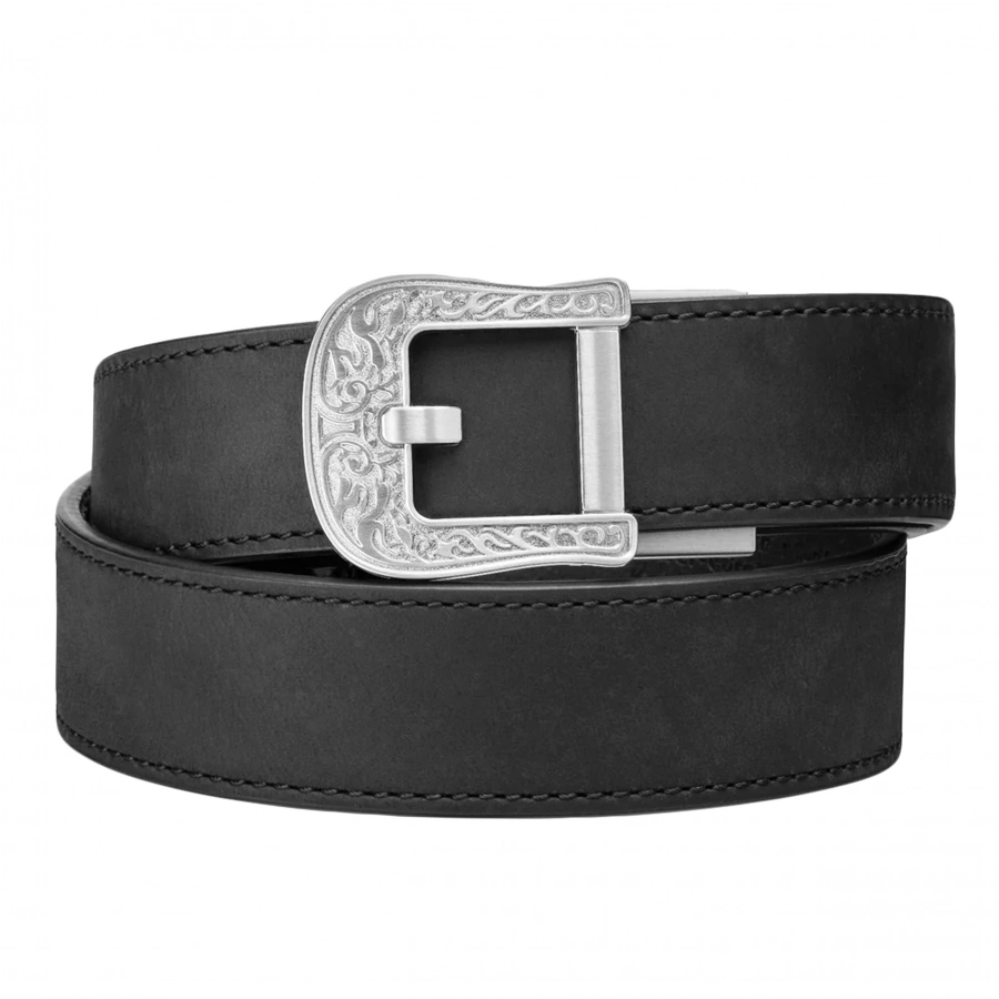 Pas Kore Essentials Rodeo Buckle Black Buffalo Leather Gun Belt 1/1