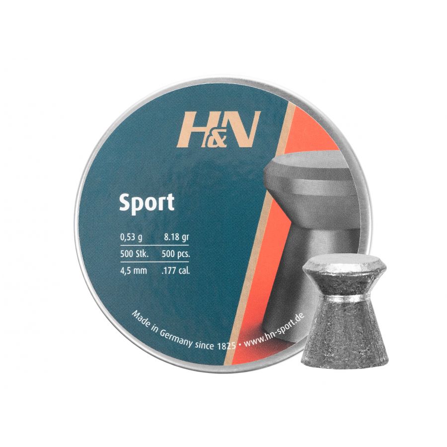 Pellets diabolo H&N Sport Glatt 4,5 mm/500 pcs. 1/3