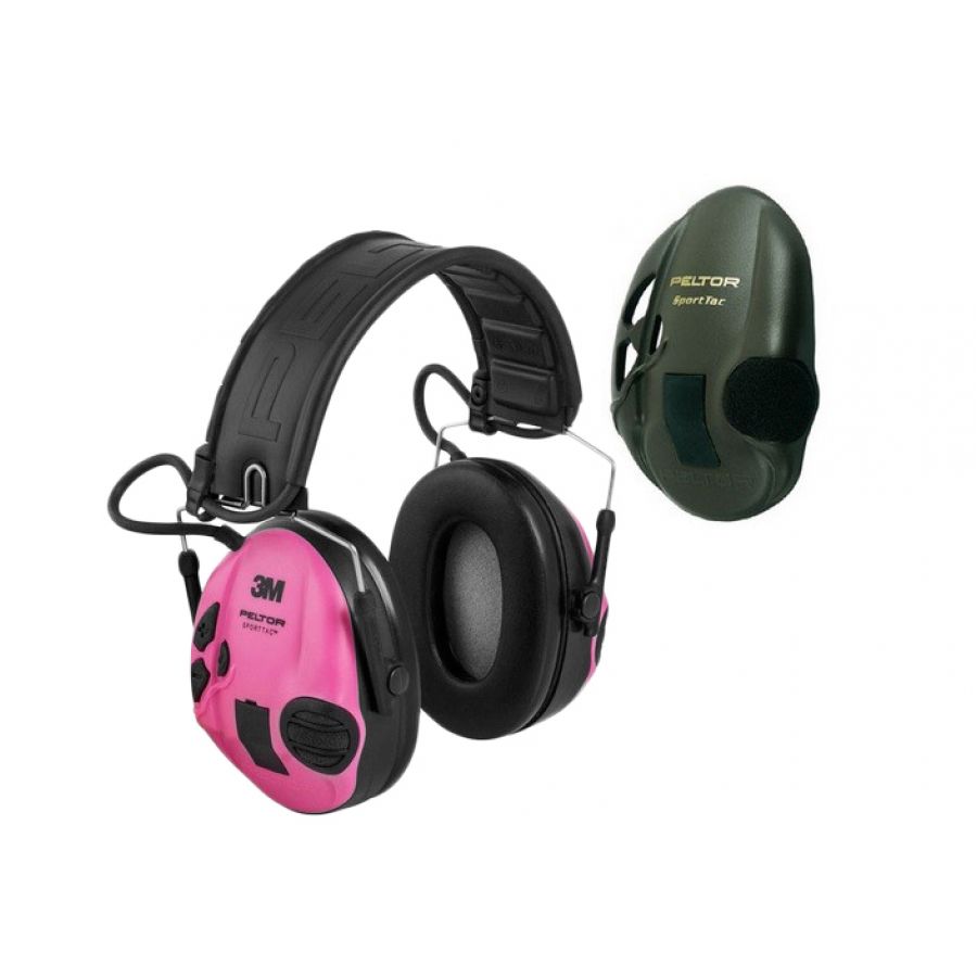 Peltor SportTac active green-pink ear protectors 2/2