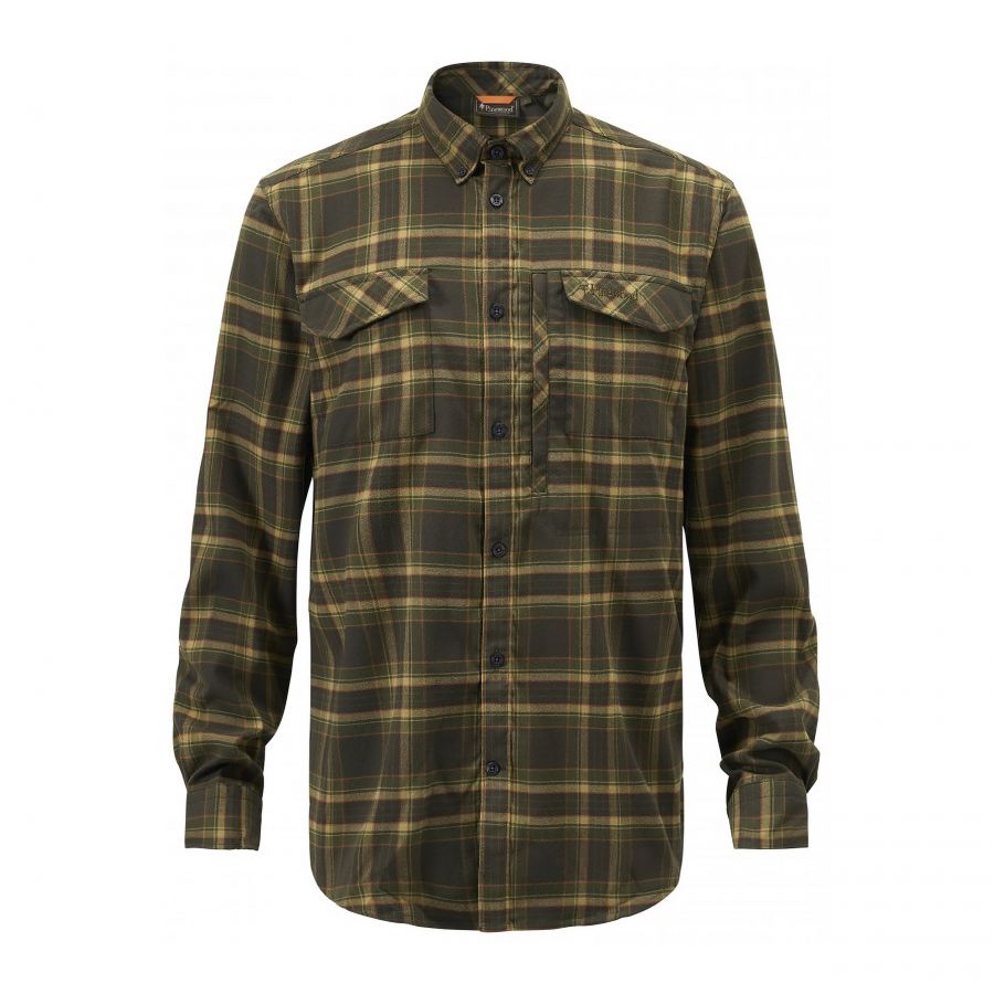 Pinewood Abisko men's flannel shirt, green 2/7