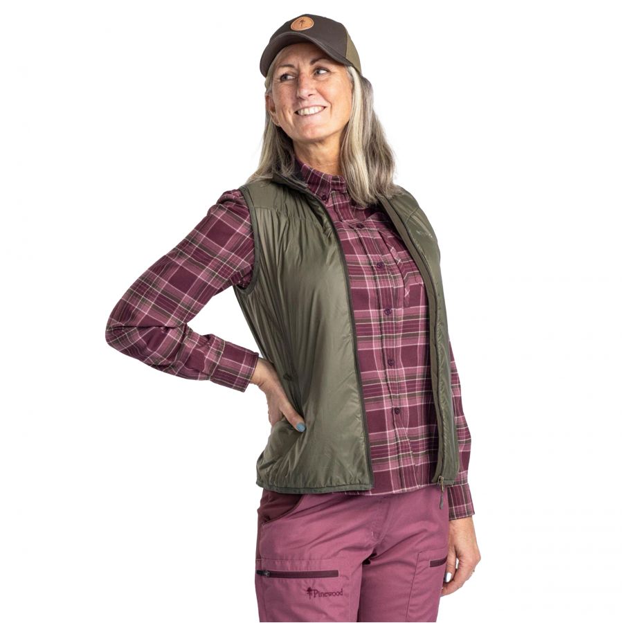 Pinewood Abisko women's flannel shirt, plum 3/7