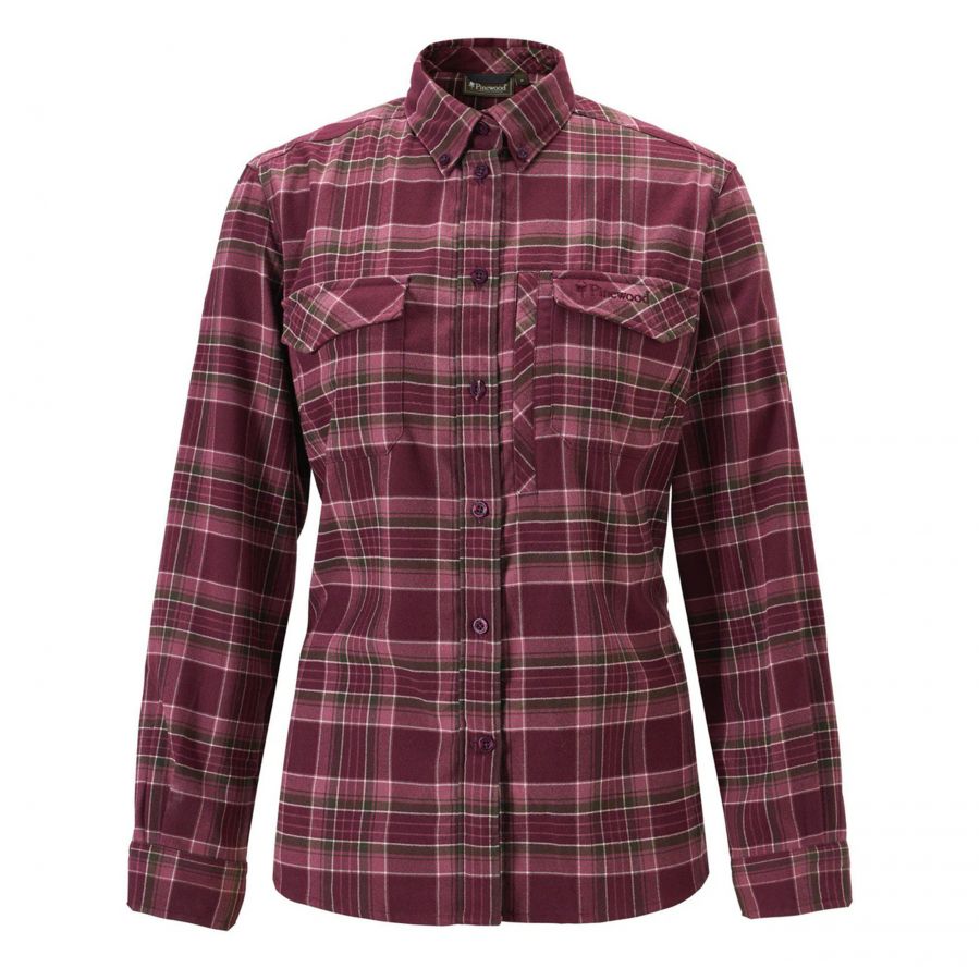 Pinewood Abisko women's flannel shirt, plum 1/7