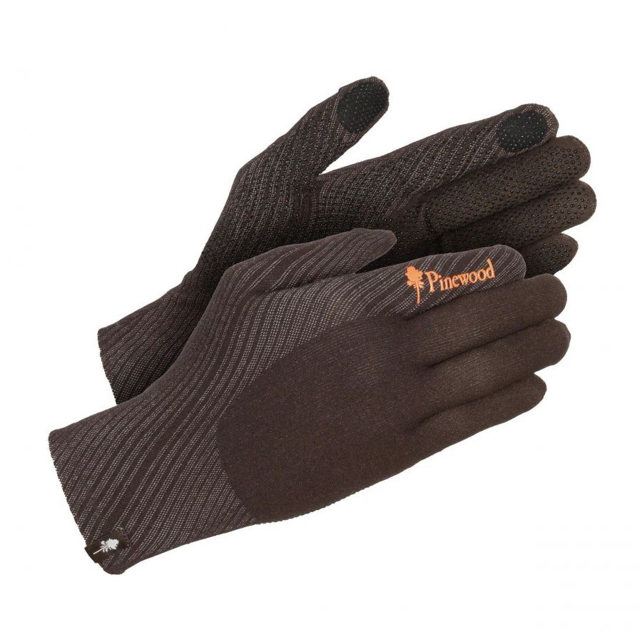 Pinewood Hunters Liner Stretch gloves zi/brown. 1/1