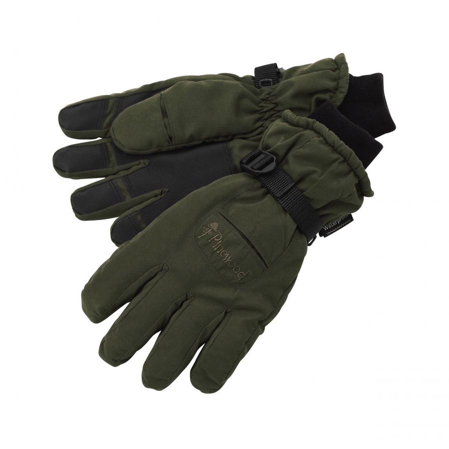 Pinewood men's gloves with membrane green 1/1