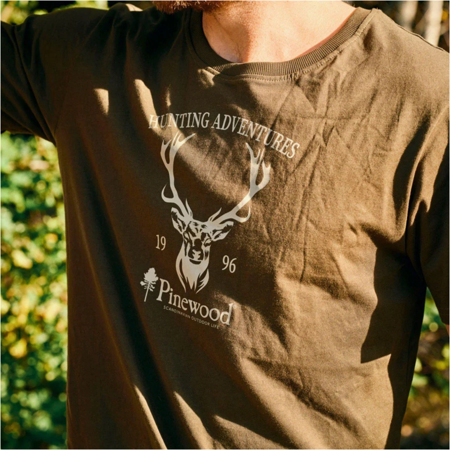 Pinewood Recycled Outdoor men's t-shirt, olive green 4/4