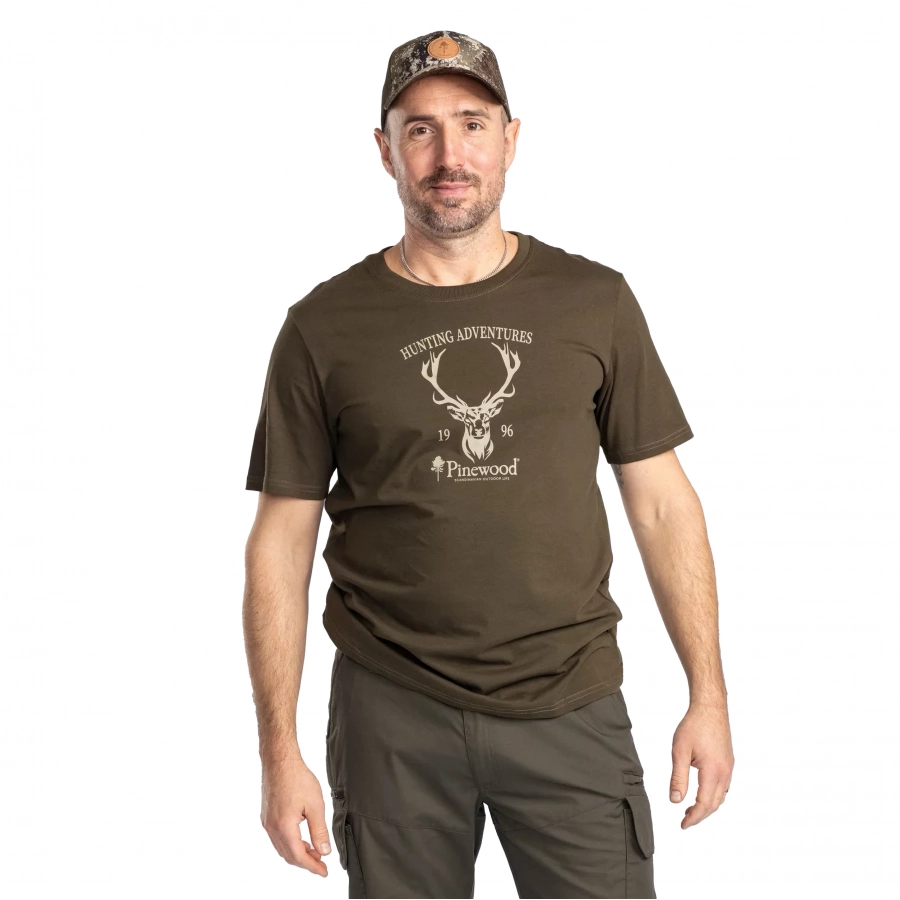 Pinewood Red Deer green men's t-shirt 3/4