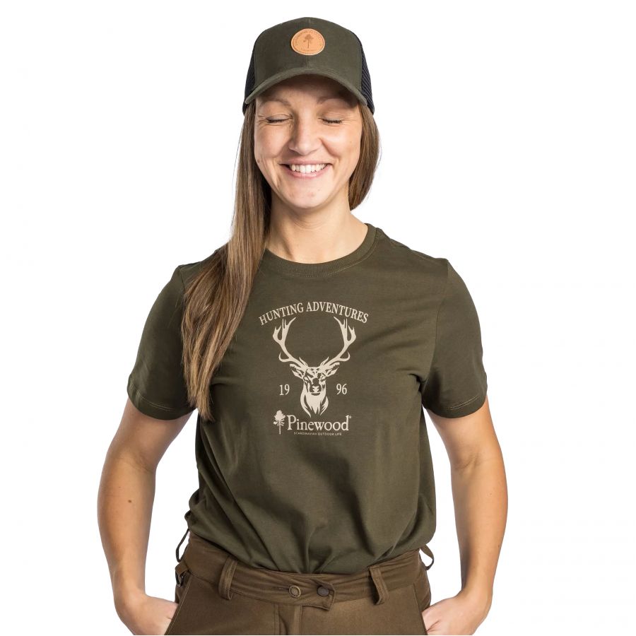 Pinewood Red Deer green women's t-shirt 3/4