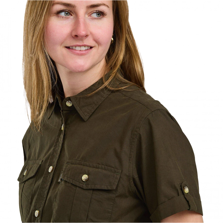 Pinewood Safari women's short sleeve shirt, green 3/4