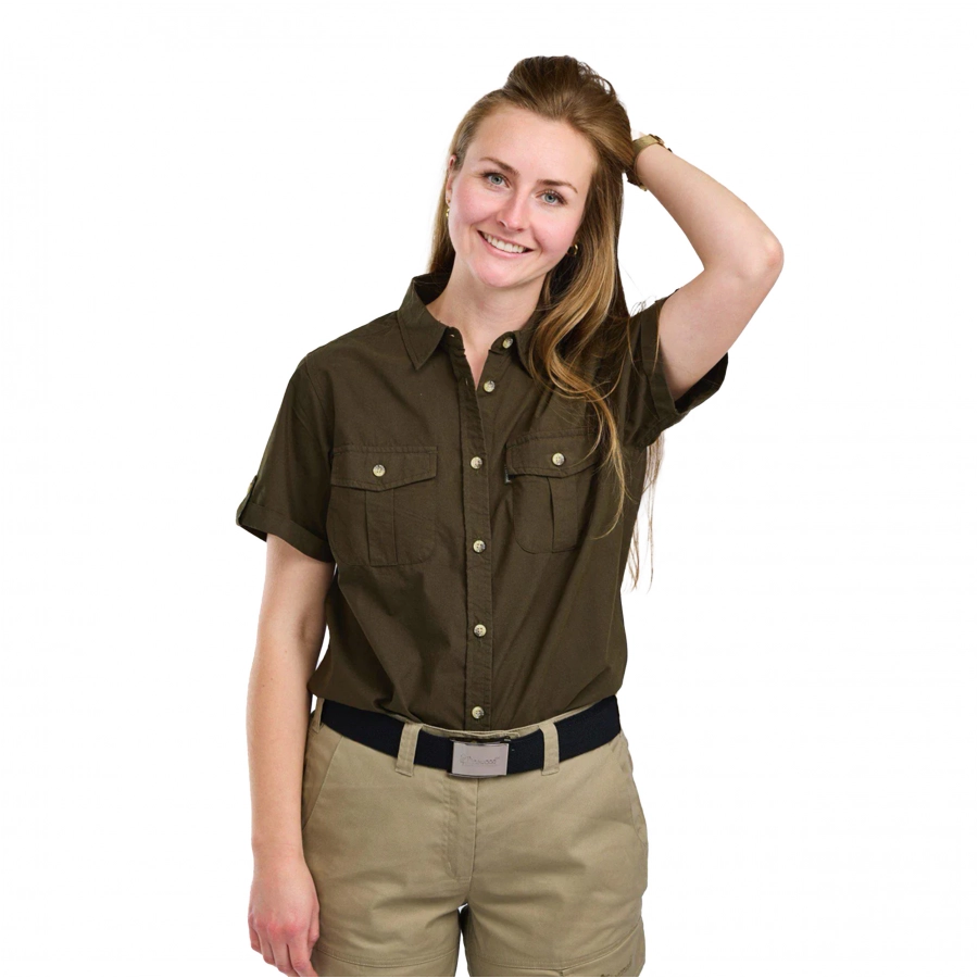 Pinewood Safari women's short sleeve shirt, green 2/4