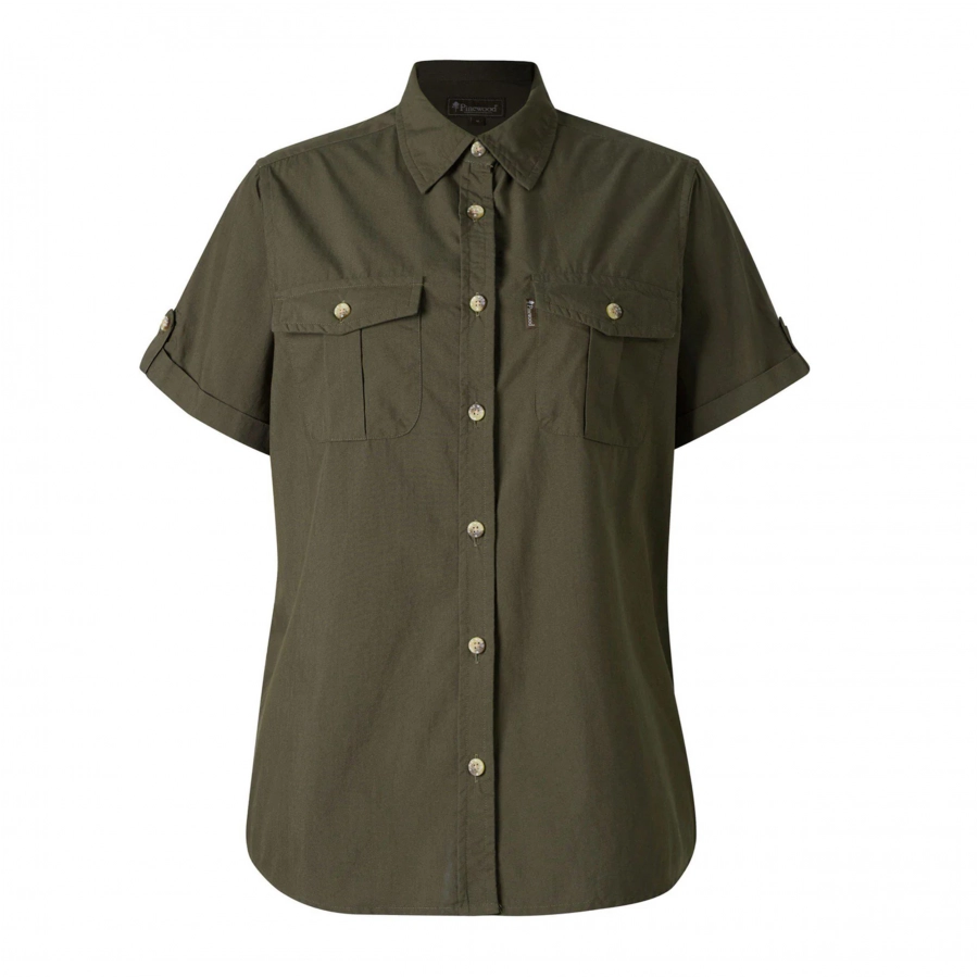 Pinewood Safari women's short sleeve shirt, green 1/4