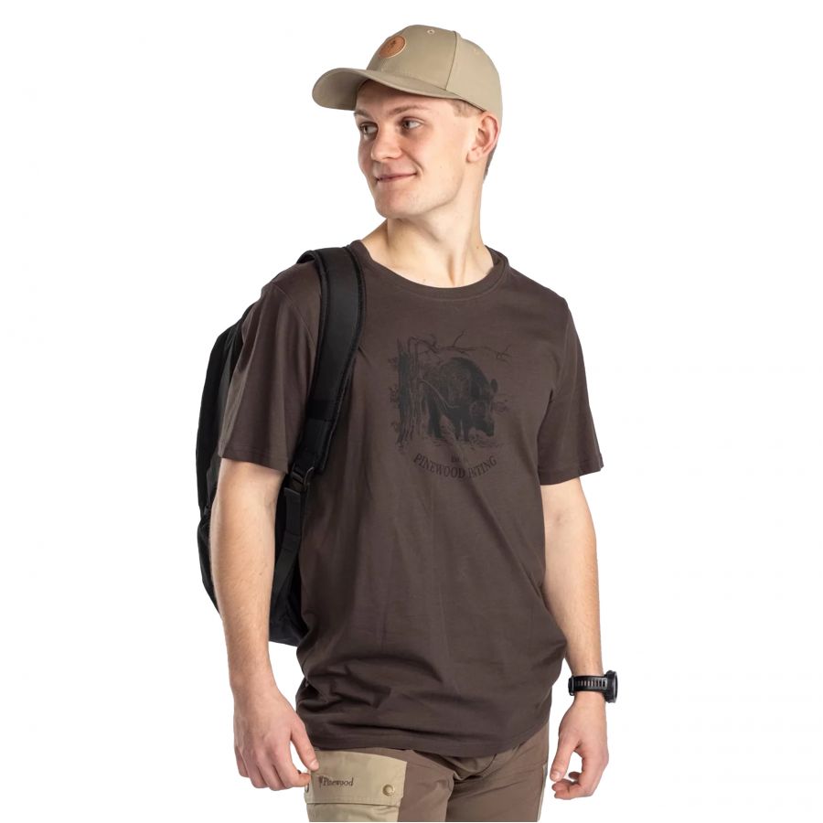 Pinewood Wild Boar brown men's t-shirt 3/4