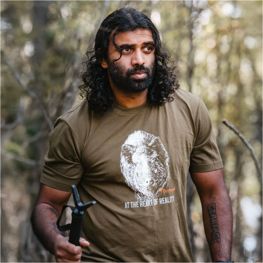 Pinewood Wild-Boar men's t-shirt, olive green 4/4