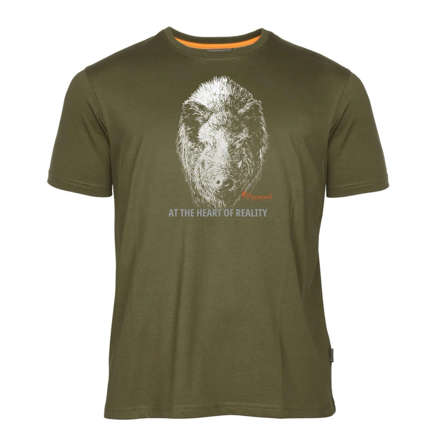 Pinewood Wild-Boar men's t-shirt, olive green 1/4