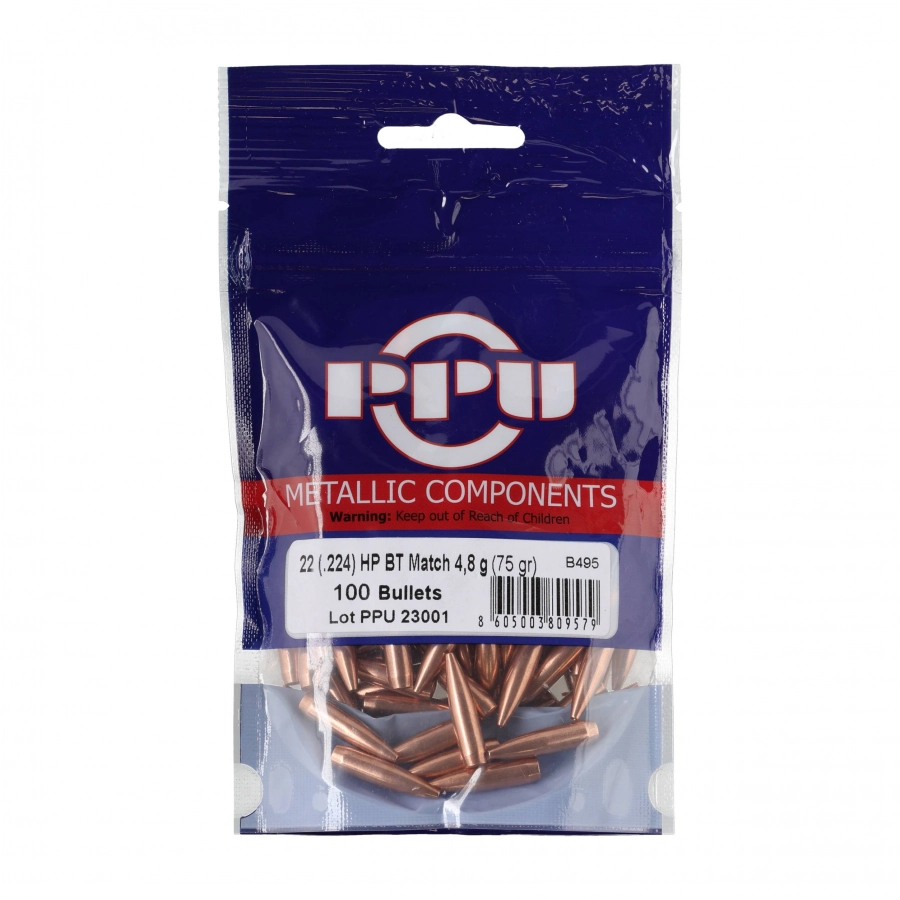 PRVI Partizan PPU cal. 224 HPBT Match 75gr bullets 1/4