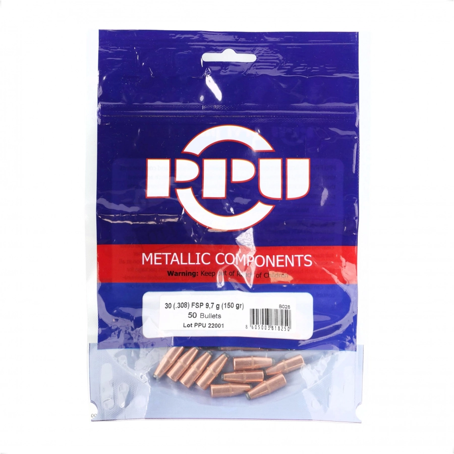 PRVI Partizan PPU cal. 30 FSP 150gr 50pcs bullets. 1/4