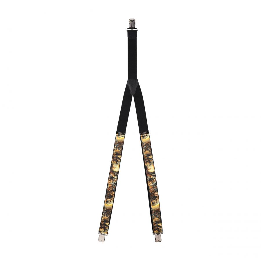 Ranger 4 cm men's suspenders, printed, brown 3/4