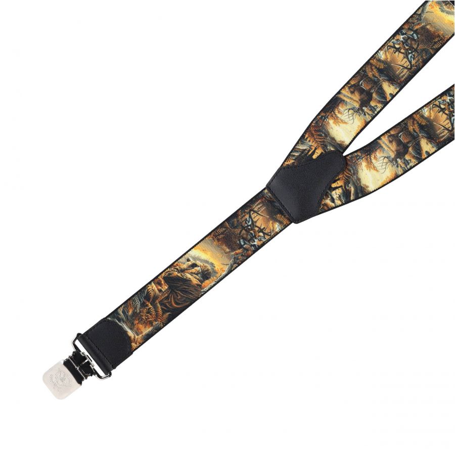 Ranger 4 cm men's suspenders, printed, brown 2/4