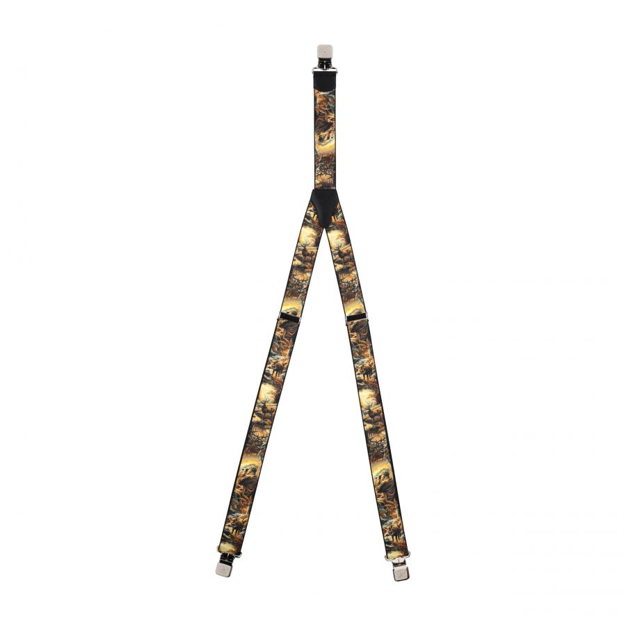 Ranger 4 cm men's suspenders, printed, brown 1/4