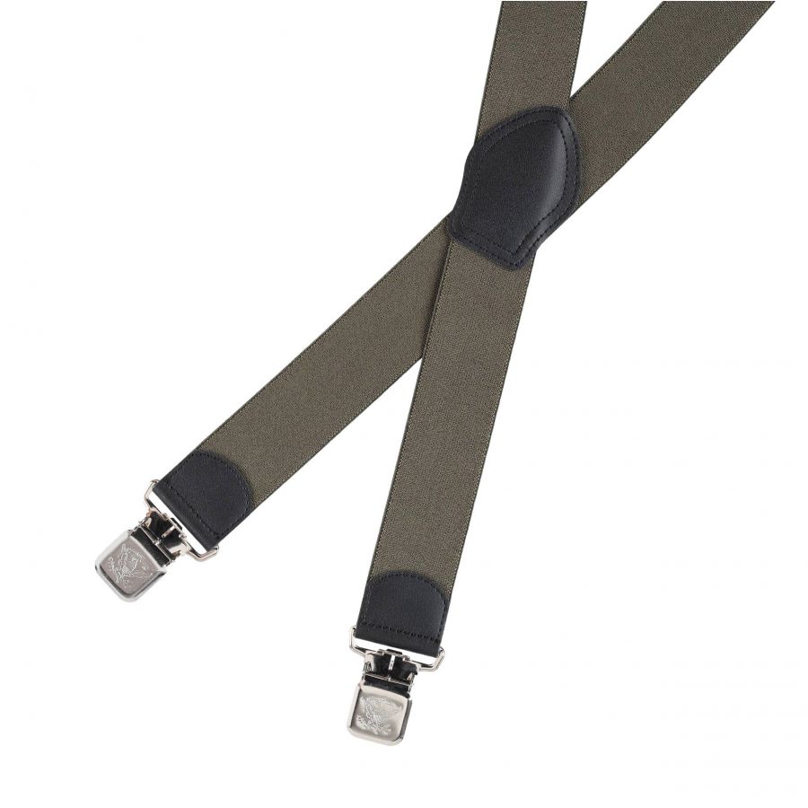 Ranger men's suspenders 4 cm, plain, olive green 2/4