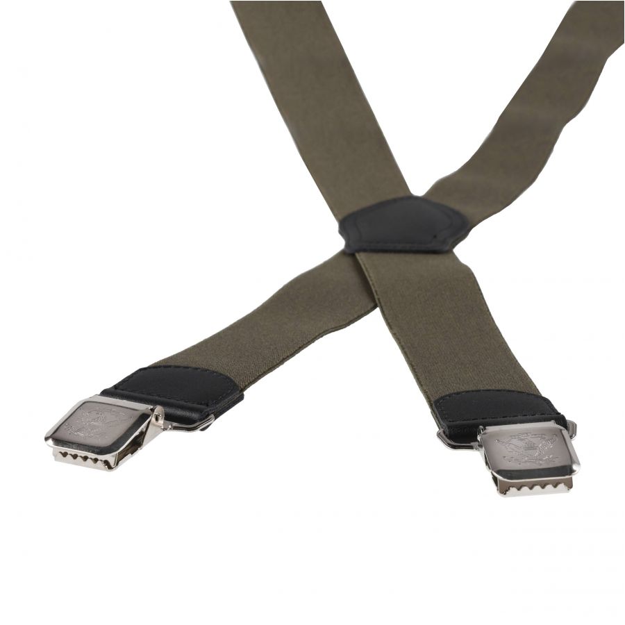 Ranger men's suspenders 4 cm, plain, olive green 4/4