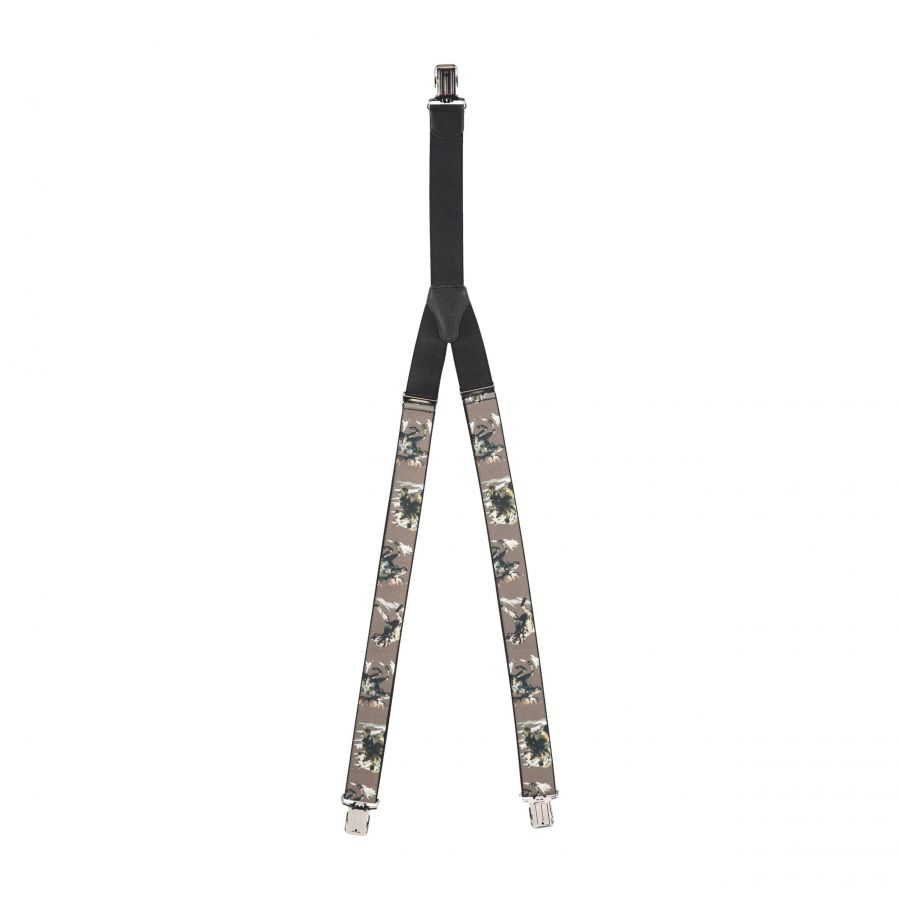 Ranger men's suspenders 4 cm, printed, grey 3/4
