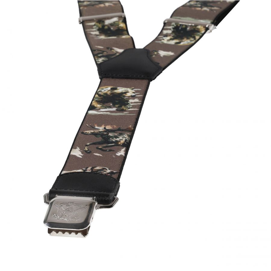 Ranger men's suspenders 4 cm, printed, grey 4/4