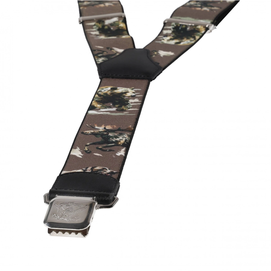 Ranger men's suspenders 4 cm, printed, grey 4/4