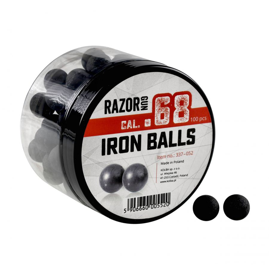 RazorGun .68 caliber rubber-metal balls / 100 pcs. for Umarex T4E HDS i SG-68 1/3